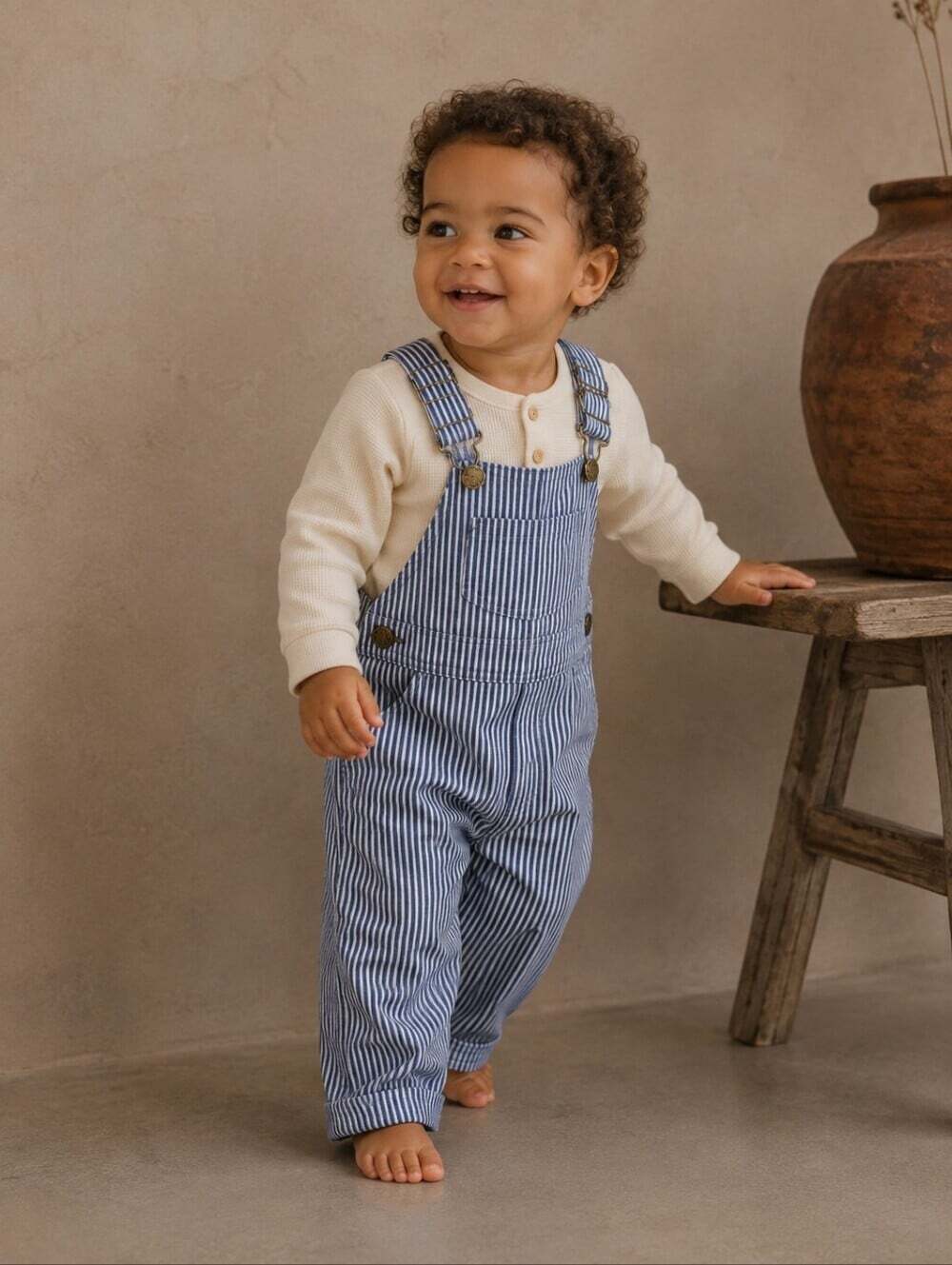 Vintage OshKosh B'Gosh Hickory Stripe Overalls 18M NWT Deadstock USA Made 80s 90